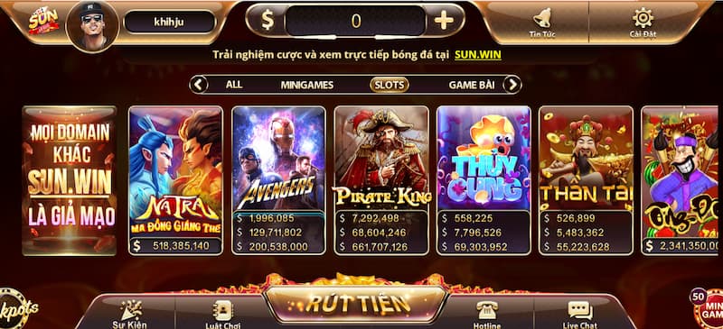 chơi nổ hũ đổi thưởng tại Sunwin